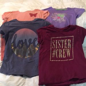 4 short sleeve girls shorts size 14